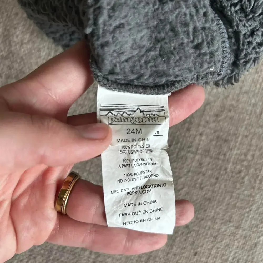 Grey patagonia fleece beanie with ears baby kids toddler